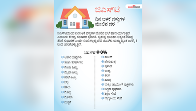 ದಿನಬಳಕೆ ವಸ್ತುಗಳ ಮೇಲೆ ಜಿಎಸ್‌ಟಿ