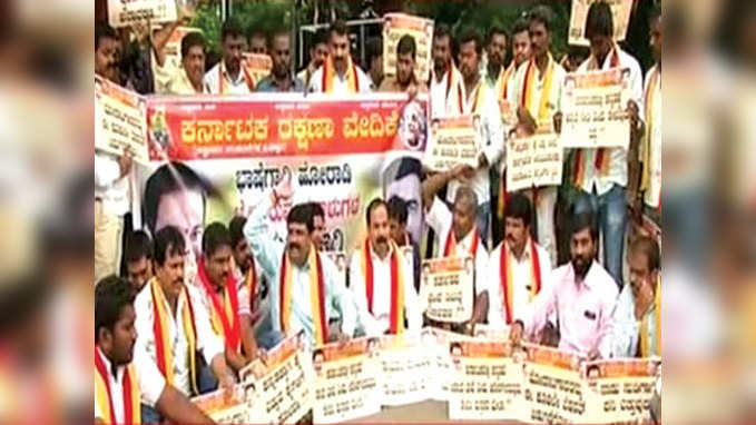 Pro-Kannada activists stage protest in Bengaluru 