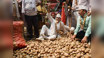 ರೈತರ ಆತ್ಮಹತ್ಯೆ: ಉಚಿತವಾಗಿ ಆಲೂಗಡ್ಡೆ ವಿತರಿಸಿ ಪ್ರತಿಭಟನೆ