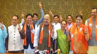 RS elections: Amit Shah, Smriti Irani, Balwantsinh Rajput file nomination papers 