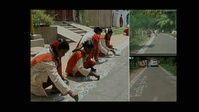 School students draw 6-kilometre-long rangoli to spread awareness on river pollution 