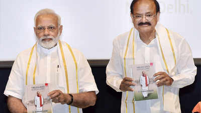 PM Modi releases book Tireless Voice Relentless Journey written by Venkaiah Naidu 