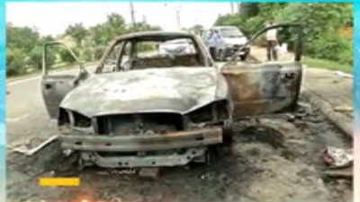 Residents rescue woman from molestation, set vehicle ablaze 