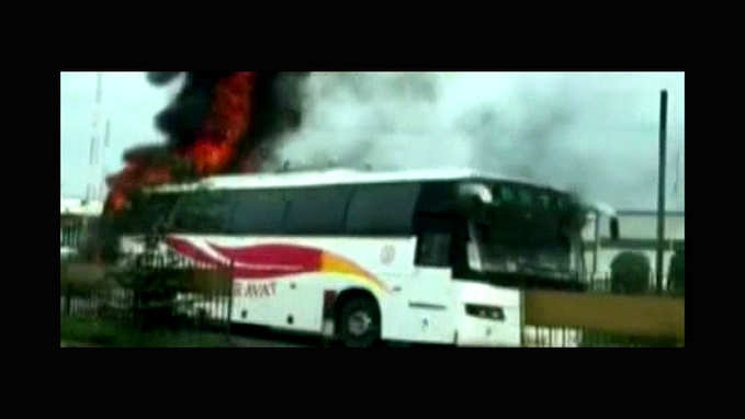 Bengaluru-Chennai KSRTC Volvo bus catches fire 