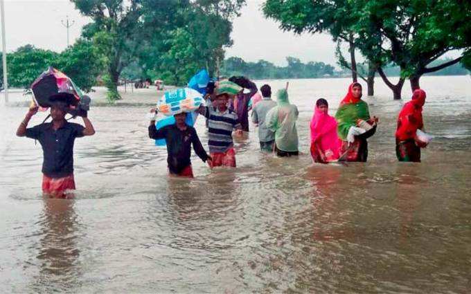 किशनगंज में बाढ़ से प्रभावित इलाका।