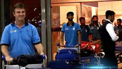 Indian mens Hockey team arrives in New Delhi after successful Europe tour 