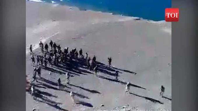 Watch: Scuffle between Indian and Chinese soldiers near Ladakhs Pangong Lake 