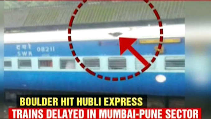 Boulder comes crashing down in Hubli-LTT express, 3 injured 