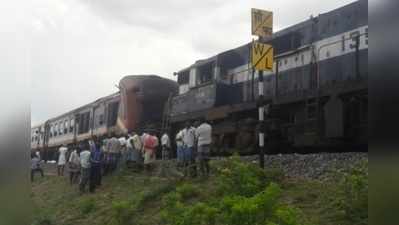 ஆள் இல்லா ரயில்வே கேட்டை கடக்க முயன்ற போது விபத்து