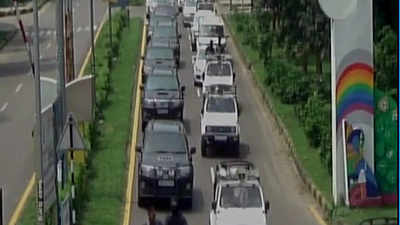 Watch: Ram Rahim Singhs convoy passes through Kurukshetra 
