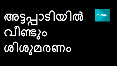 അട്ടപ്പാടിയില്‍ വീണ്ടും ശിശുമരണം