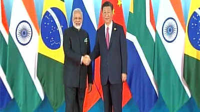 PM Modi meets Chinese President Xi Jinping at BRICS 