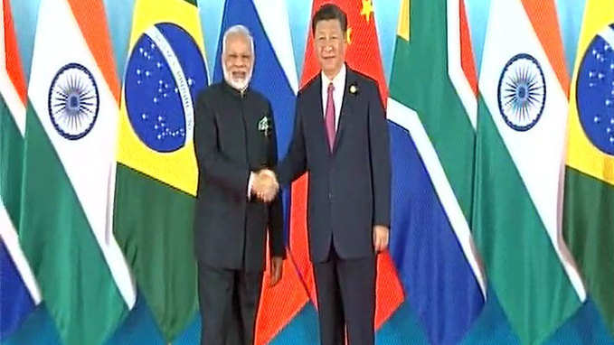 PM Modi meets Chinese President Xi Jinping at BRICS 