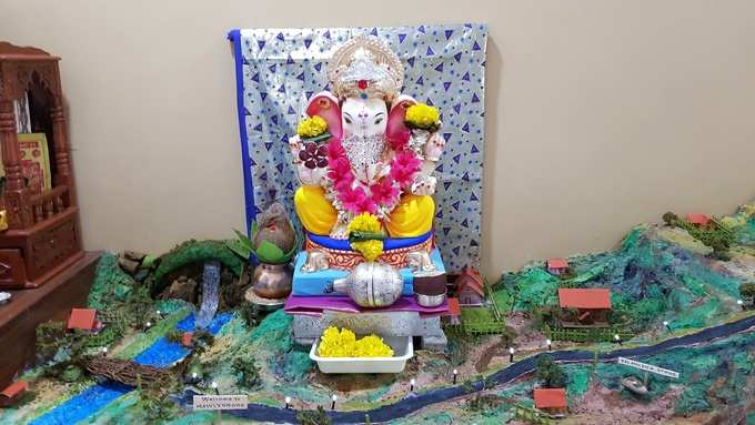 eco-friendly Ganesha on theme of Cleanest Village of India - Mawlynnong