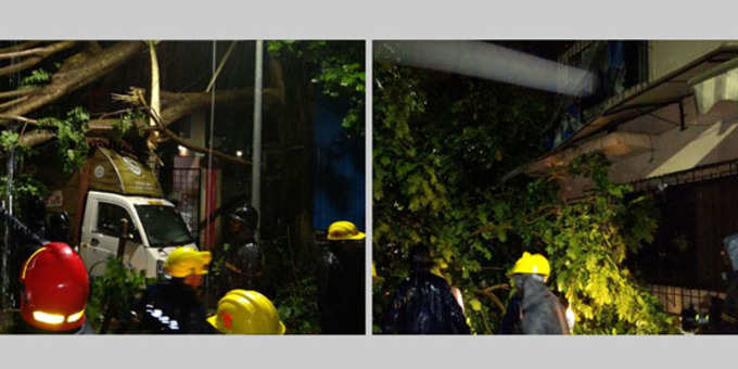 मुंबई: शहर भर में पेड़ गिरने की 34 घटनाएं सामने आईं। ठाणे में एक टेंपो और एक घर पर पेड़ गिर गए, घर की छत को नुकसान पहुंचा।