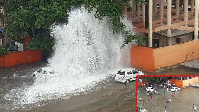 Nagpur: Main pipe of overhead tank bursts, massive gush of water injures 3 