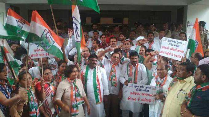 Surat Collector posts joke targeting Congress, party workers protest 