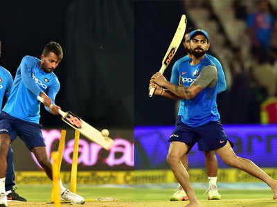 विराट कोहली, महेंद्र सिंह धोनी और हार्दिक पंड्या ने की बाएं हाथ से बल्लेबाजी