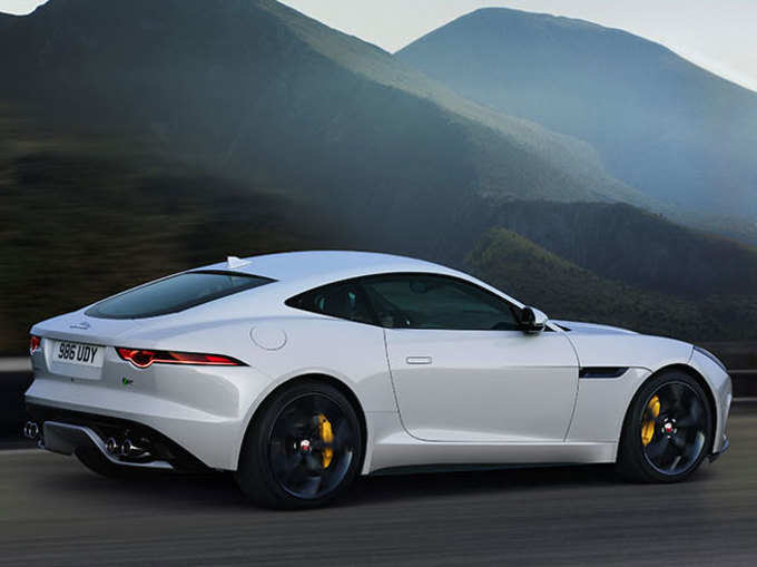 Rear LED lights of Jaguar F-type car