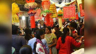 दिवाली पर बढ़ी बाजारों की रौनक