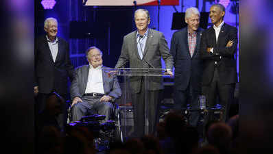 तूफान पीड़ितों की मदद के लिए एक मंच पर आए अमेरिका के 5 पूर्व राष्ट्रपति