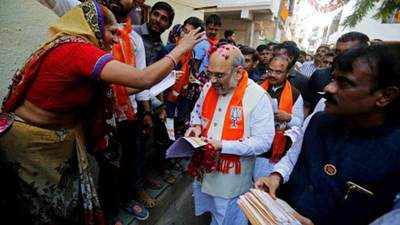 Ahmedabad: Amit Shah meets residents during BJPs Gujarat Gaurav Maha-Sampark Abhiyan 