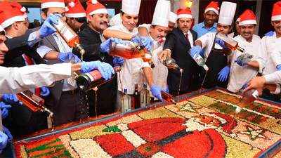 Vijayawada: Cake mixing ceremony signals that Christmas is near 