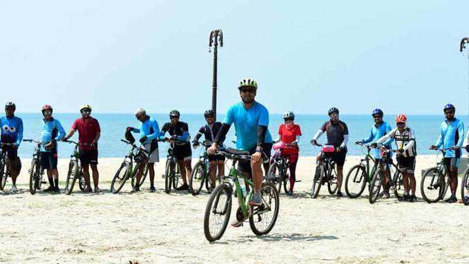 Cycling enthusiasts pedalling from Goa to Kanyakumari reach Kozhikode 