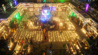 Thousands of lamps light up Bengalurus temple tank on last Monday of Karthika 