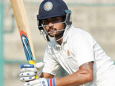 रणजी ट्रोफी: मनीष पांडे के दोहरे शतक और निश्चल के सैकड़े से कर्नाटक के 7 विकेट पर 642 रन