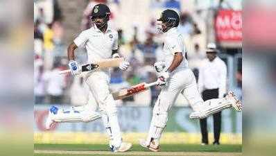कोलकाता टेस्ट: धवन, राहुल के दम पर भारत ने हासिल की बढ़त
