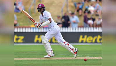 न्यू जीलैंड के खिलाफ ब्रैथवेट की नाबाद हाफ सेंचुरी, वेस्टइंडीज ने बनाए दो विकेट पर 214 रन