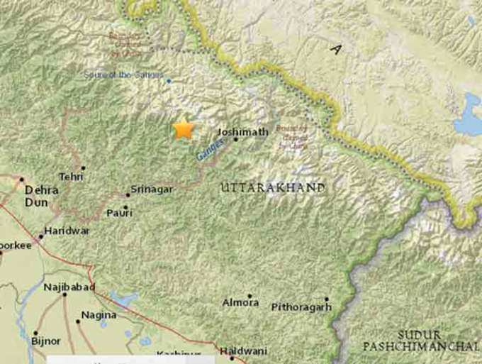 USGS के मुताबिक यहां था भूकंप का केंद्र।