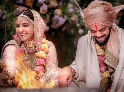 विराट कोहली और अनुष्का शर्मा शादी के बंधन में बंधे, सोशल मीडिया पर फोटो शेयर