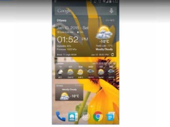 Android weather & clock widget