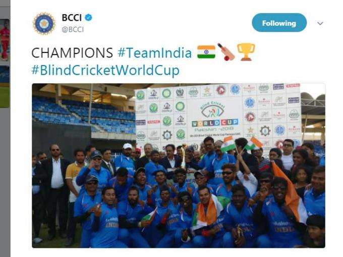 बीसीसीआई ने भी खिलाड़ियों को दी बधाई