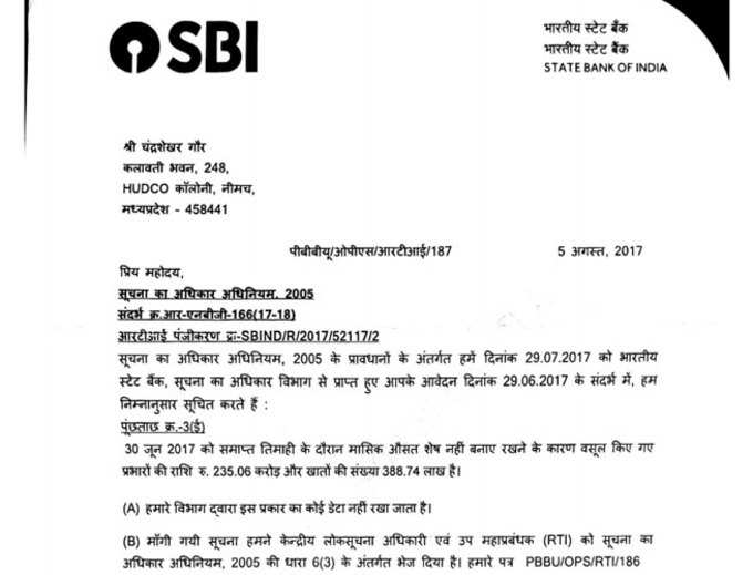 SBI Letter