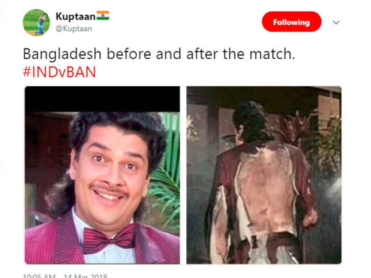 ind vs ban, भारत ने बांग्लादेश को हराया, कुछ मजेदार रिऐक्शन्स! - india beat bangladesh funny twitter reactions - Navbharat Times ind vs ban, भारत ने बांग्लादेश को हराया, कुछ मजेदार रिऐक्शन्स! - india beat bangladesh funny twitter reactions - Navbharat Times