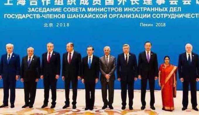 सुषमा स्वराज और दूसरे देशों के विदेश मंत्रियों की तस्वीर