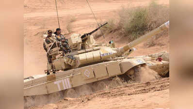 विजय प्रहार युद्धाभ्‍यास: टैंकों की गड़गड़ाहट से गूंजा राजस्‍थान का तपता रेगिस्‍तान