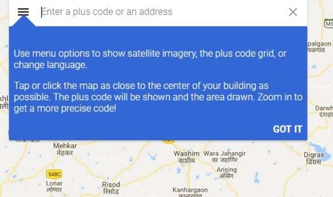 google maps plus codes