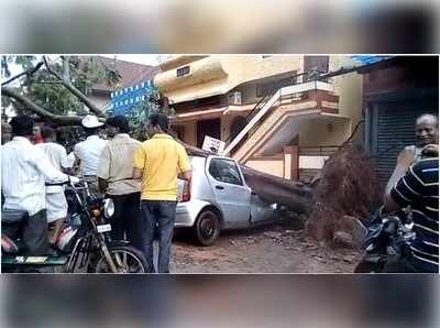 ಹುಬ್ಬಳ್ಳಿಯಲ್ಲಿ ಭಾರಿ ಮಳೆ; ಮರ ಬಿದ್ದು 5 ಕಾರು ಜಖಂ