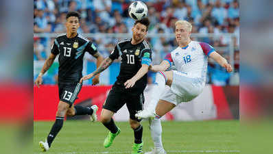 FIFA वर्ल्ड कप: आइसलैंड का डिफेंस नहीं भेद सके मेसी, अर्जेंटीना ड्रॉ खेलने पर मजबूर