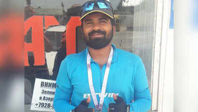 फीफा फीवर: भारतीय फैन विश्व कप देखने साइकल से पहुंचा रूस, चाहता है मेसी से मिलना
