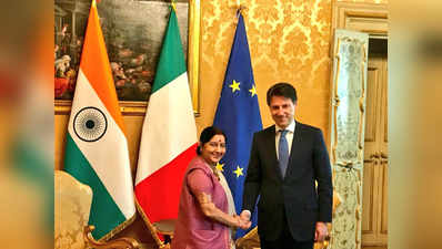 इटली के प्रधानमंत्री से मिलीं सुषमा, द्विपक्षीय संबंधों की मजबूती पर चर्चा