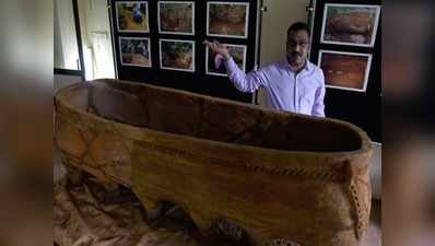 तमिलनाडु: पल्लावरम में एएसआई ने खोजा 2300 साल पुराना टेराकोटा ताबूत