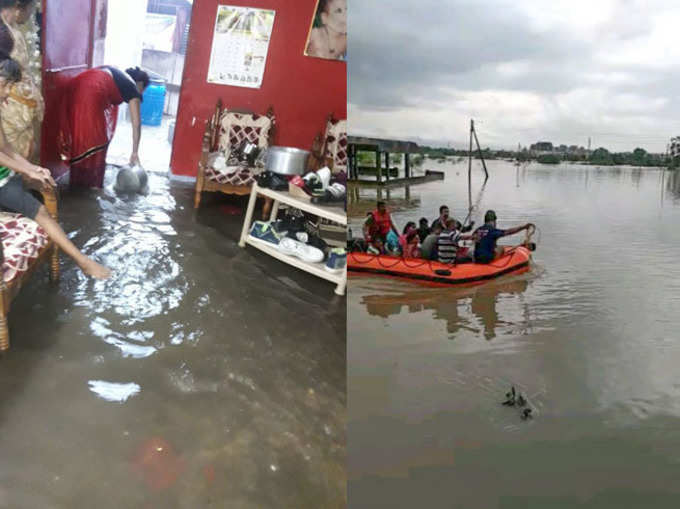 घरों में घुसा पानी, NDRF ने फंसे हुए लोगों को निकाला