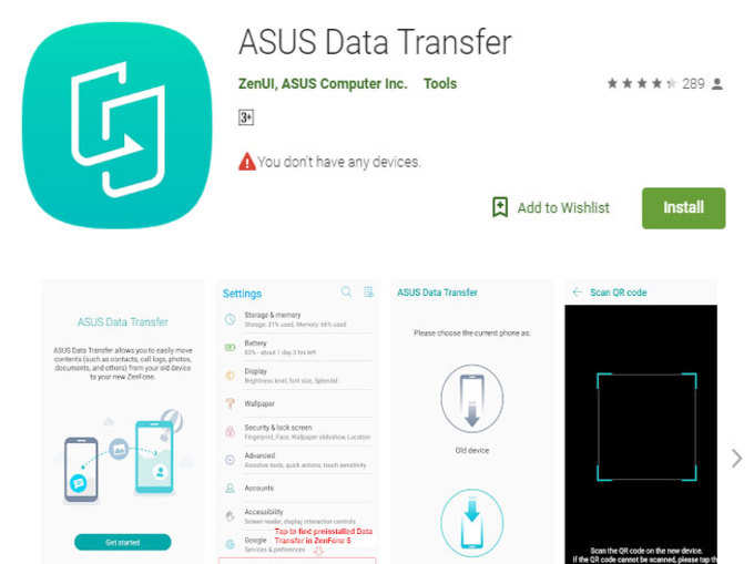 Asus Data Transfer