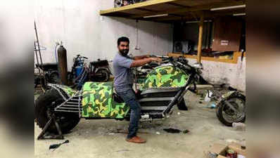 बेंगलुरु में युवक ने बनाई 13 फुट की चॉपर बाइक, देखकर घूम जाएगा सिर