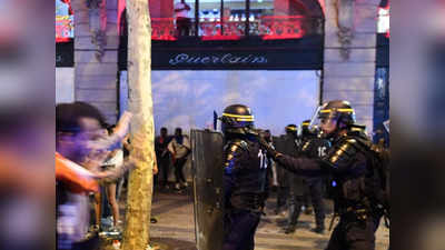 फ्रान्समध्ये विजयानंतर अपघात, पोलिसांशी संघर्ष
